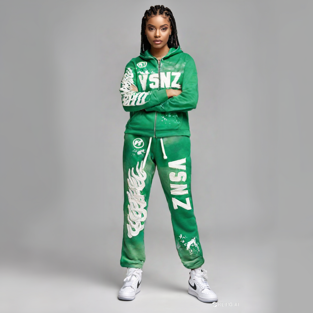 Womens VSNZ Zipper Hoodie - Green