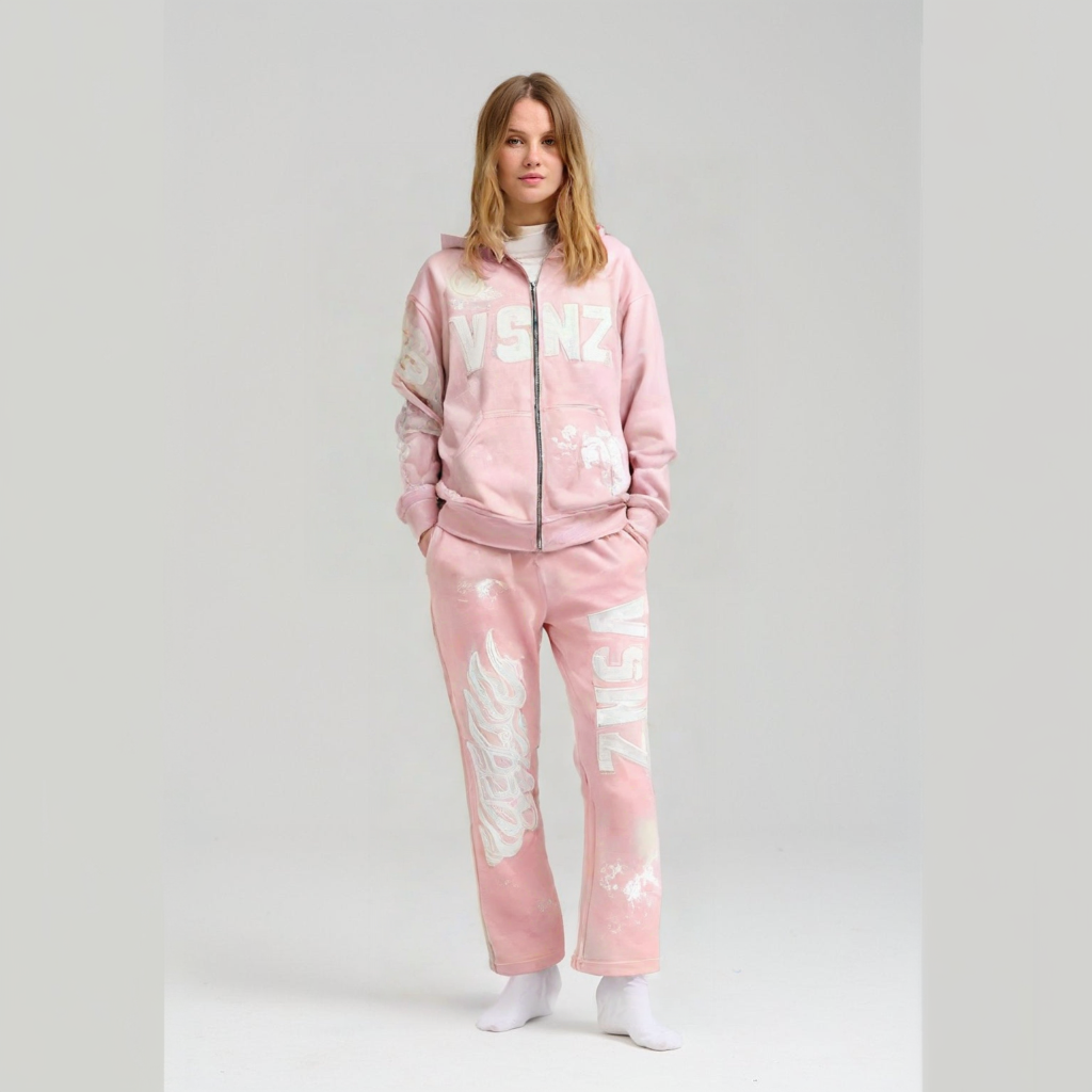 Womens VSNZ Zipper Hoodie - Pink