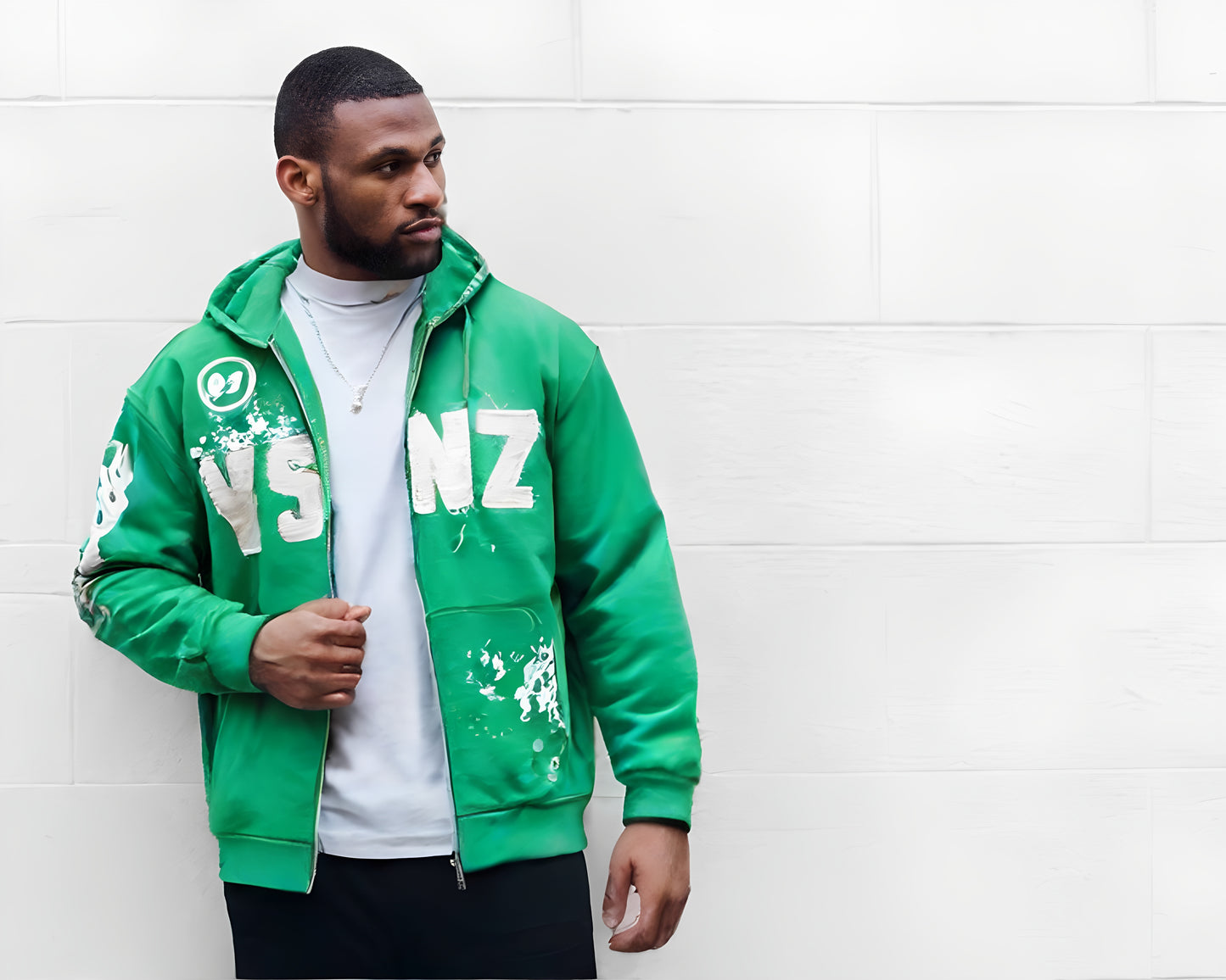 Mens VSNZ Zipper Hoodie - Green