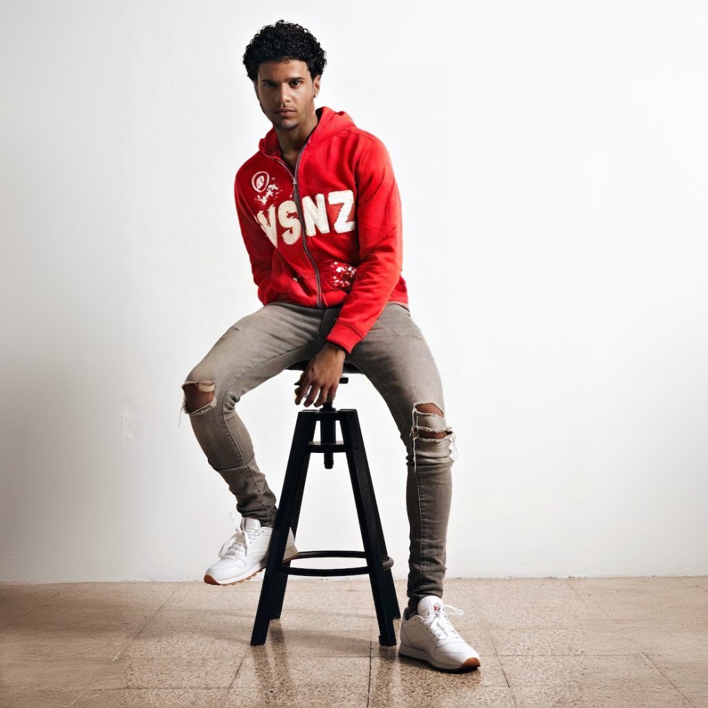 Mens VSNZ Zipper Hoodie - Red