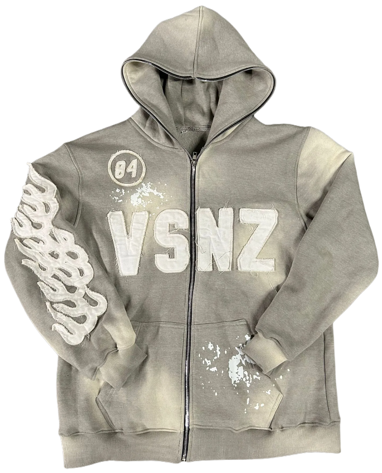 Womens VSNZ Zipper Hoodie - Wolf Grey