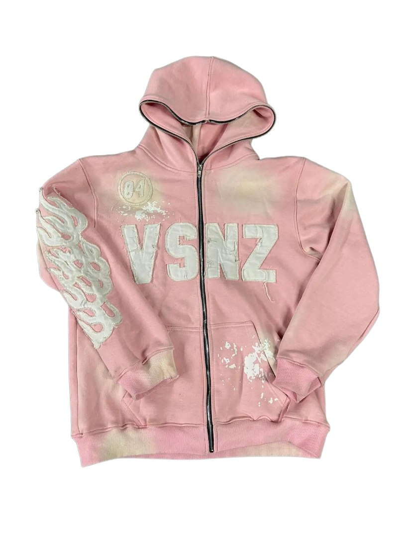 Womens VSNZ Zipper Hoodie - Pink