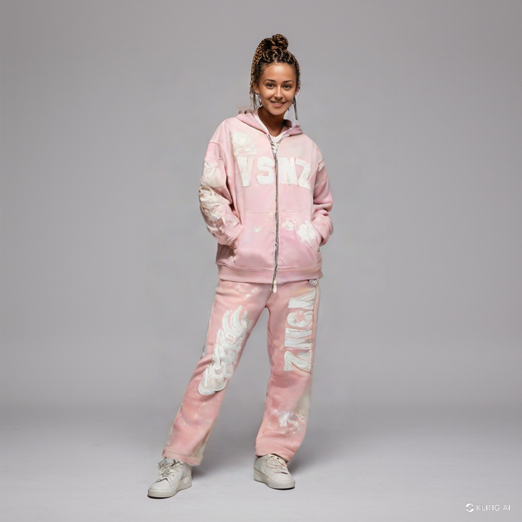 Womens VSNZ Zipper Hoodie - Pink